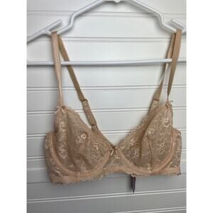 Savage X Fenty Floral Lace Underwire Unlned Bra Size 34B